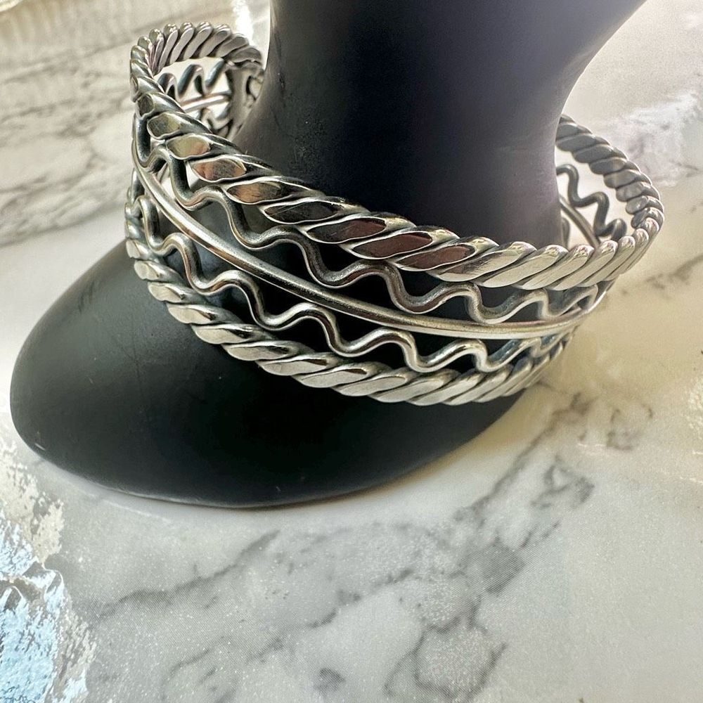 Silver tone cuff bracelet